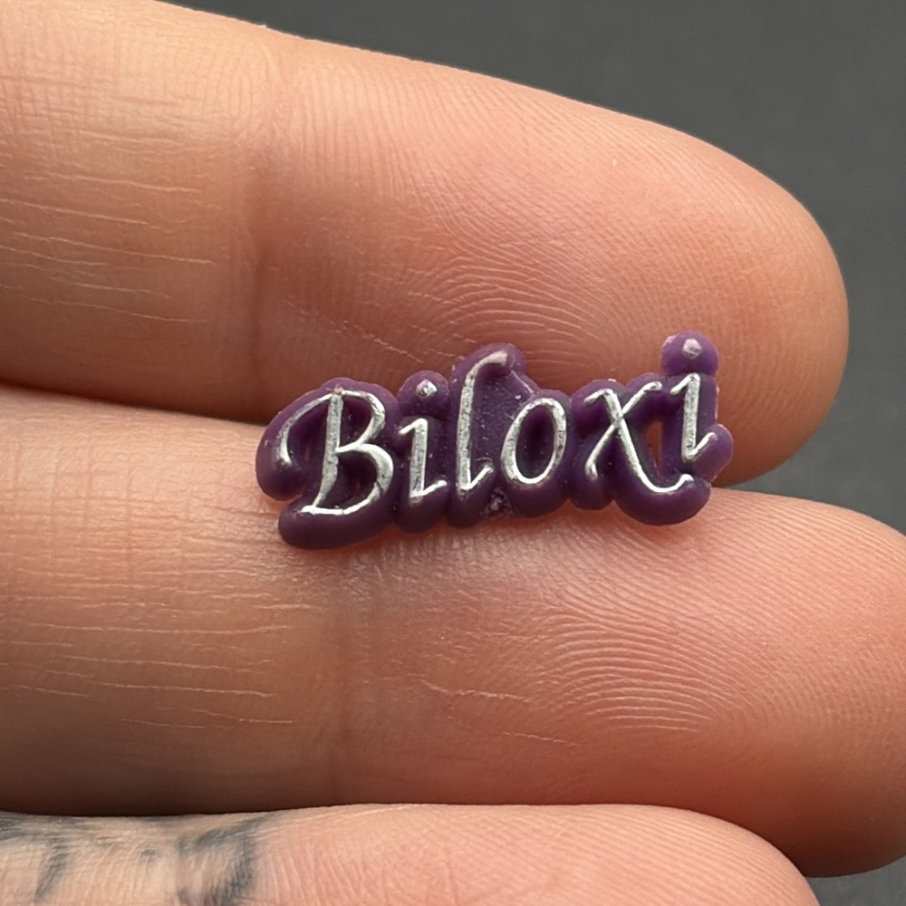 Biloxi Mississippi Purple Plastic Lapel Hat Pin
